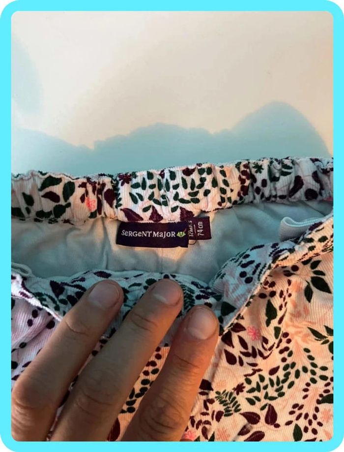 Joli short hiver en velours 12 mois sergent major - photo numéro 4