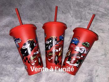 Grand gobelet à paille cars Disney pixar