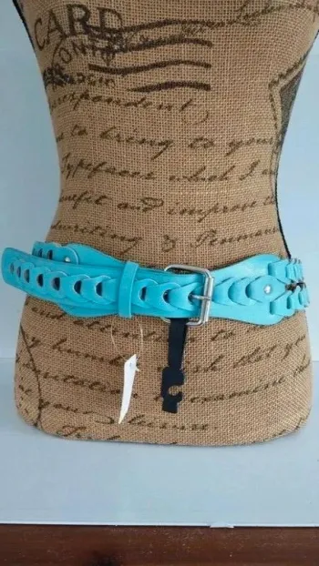ceinture deux rangs bleu femme 105 cm