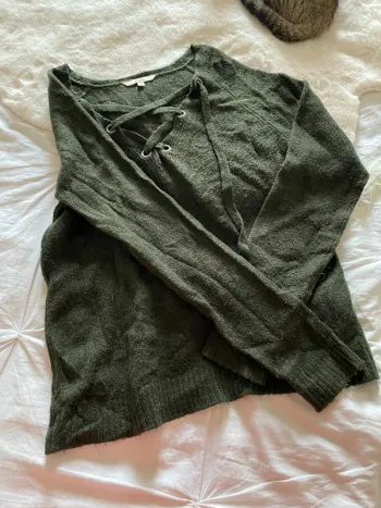 Pull manches longues vert foncé