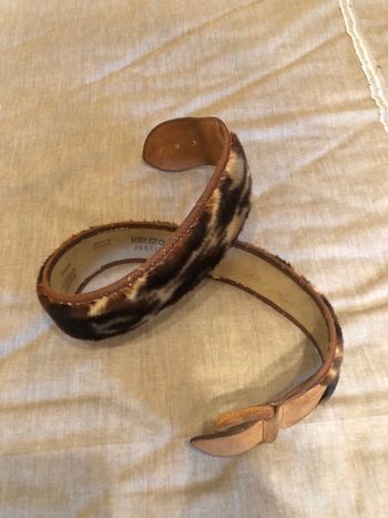 Ceinture Kenzo Jungle cuir et suède Made in France taille 70