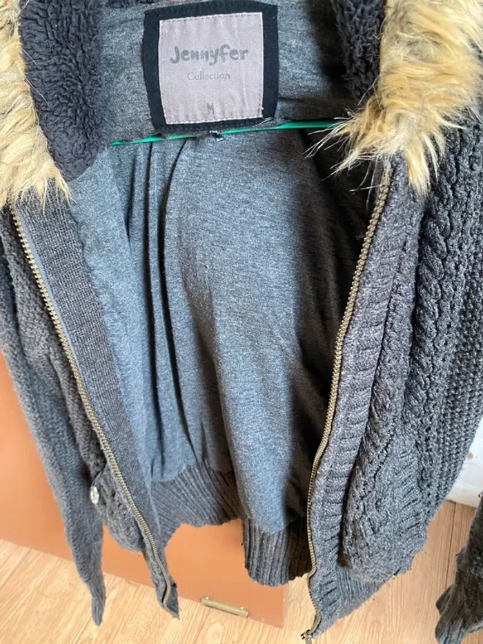 Gilet hiver à capuche Jennyfer taille M gris foncé - photo numéro 4