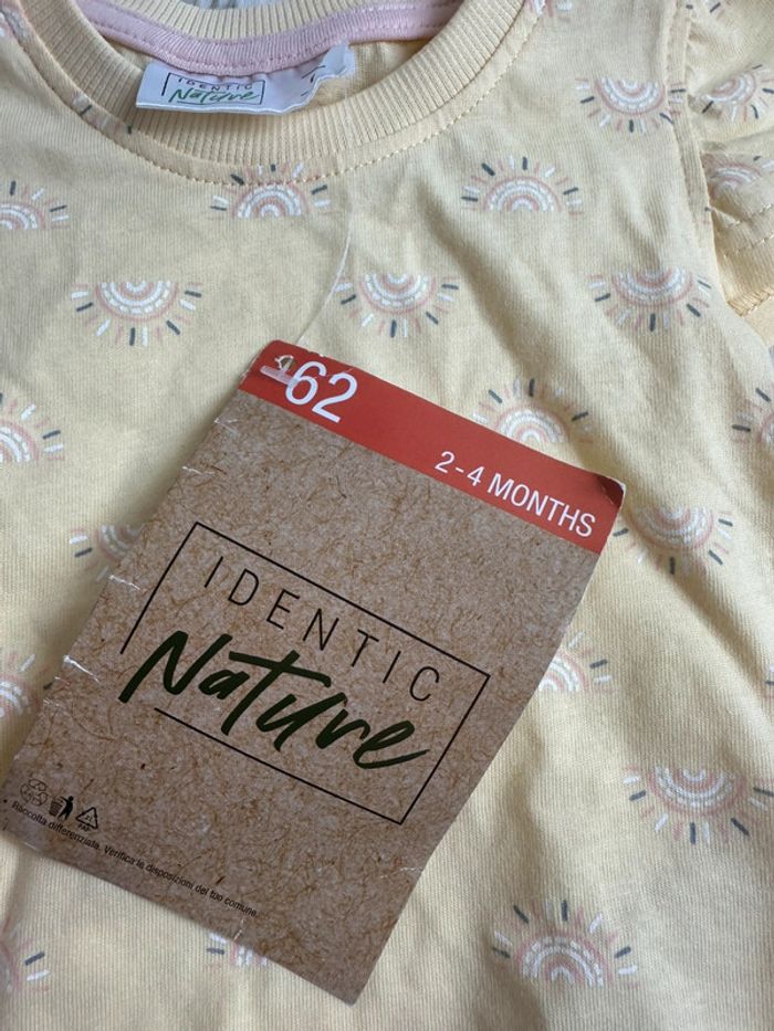 T-shirt jaune identic nature taille 2-4 mois - photo numéro 3