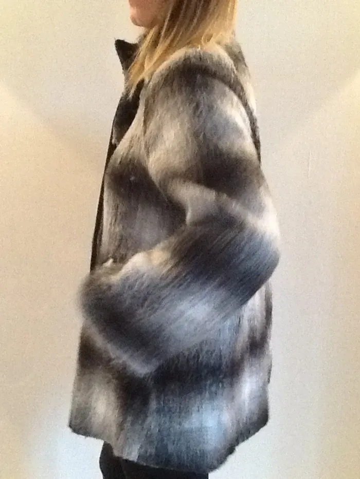 Manteau, veste à carreaux - Gris - taille 36/38 - photo numéro 2