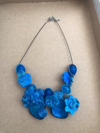Collier fantaisie bleu