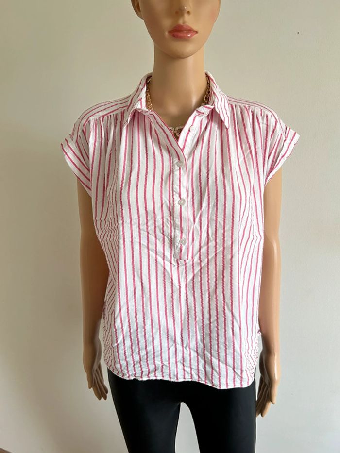 Top court rose et blanc Naf Naf taille 40 jamais porté