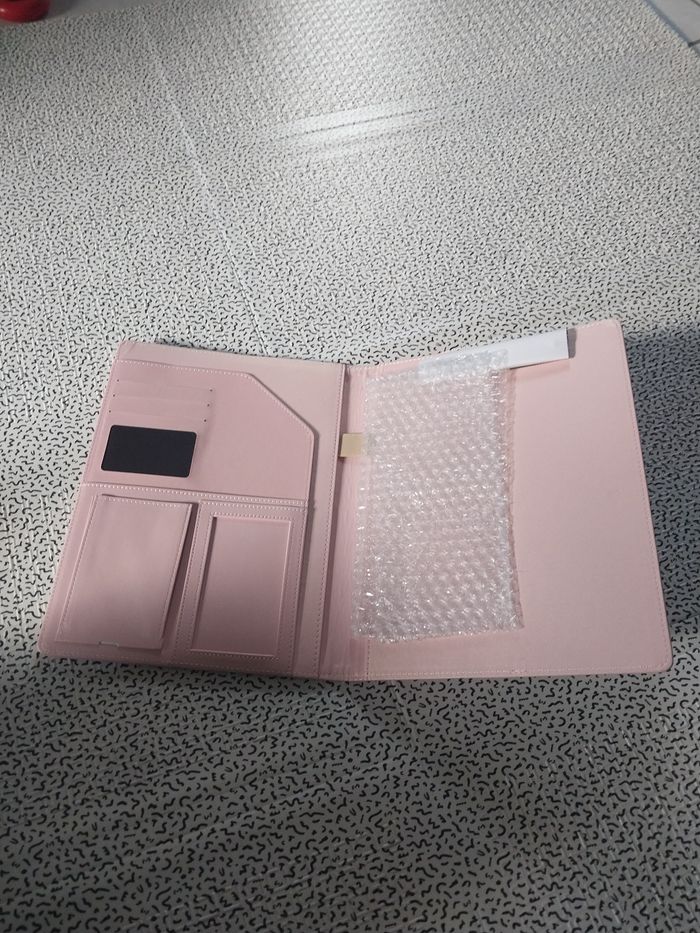 Porte-documents A4 rose – Organiseur bureau / réunion – Neuf