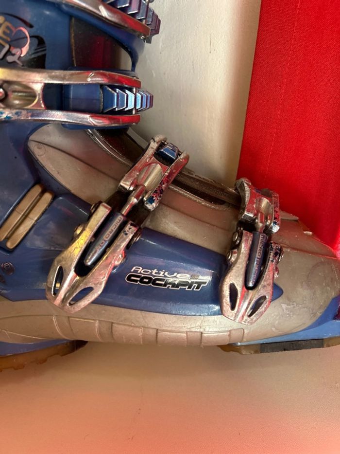 Chaussures de ski bottes de ski bleu rossignol avec paire de gant rossignol - photo numéro 6