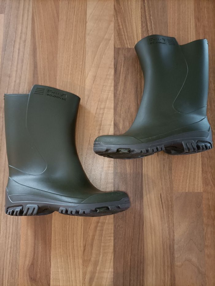 Bottes de pluie 25-26 kaki solognac (Decathlon) - photo numéro 2