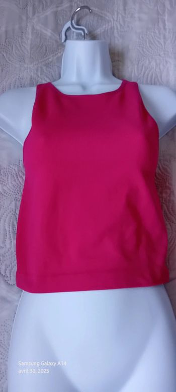 Débardeur court maille côtelée rose fuschia femme S/M primark