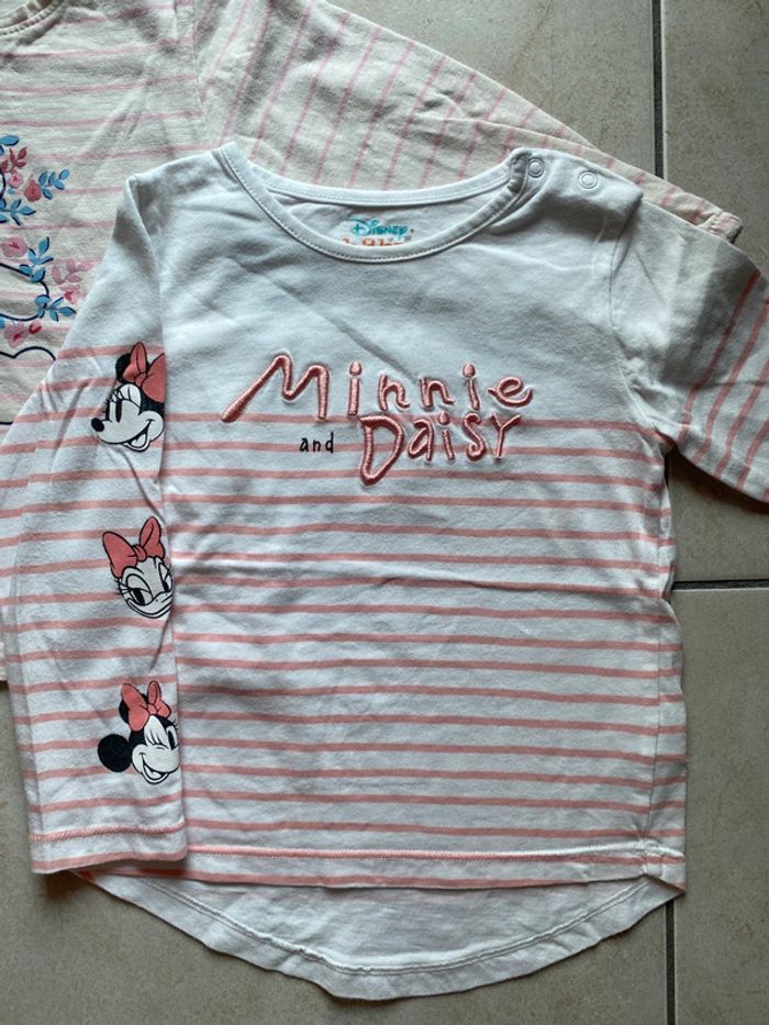Lot de 2 t-shirt manches longues rayé 2 ans Minnie - photo numéro 3