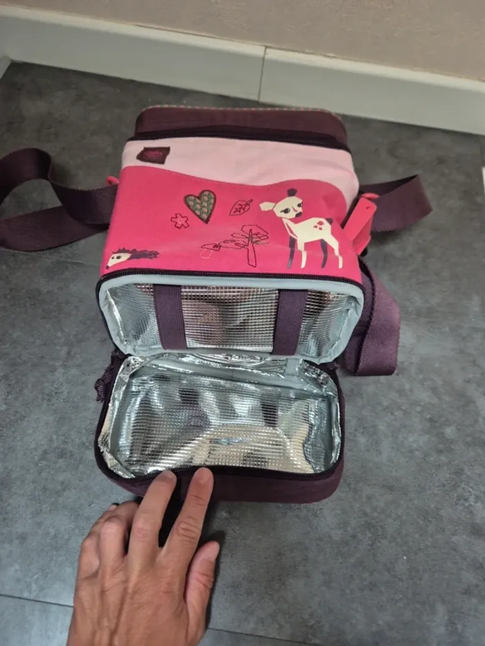 Sac à lunch isotherme pour enfants Lassig avec bandoulière réglable, motif petit faon - photo numéro 6