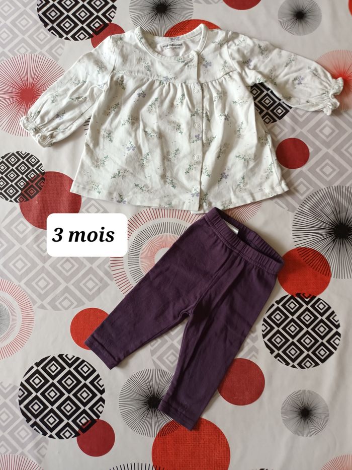 Tenue ensemble blouse legging taille 3 mois
