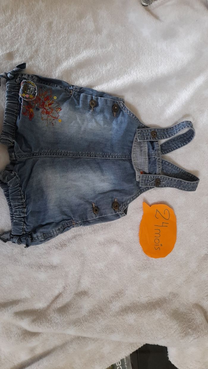 Salopette short jeans