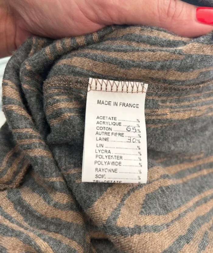 Emita churlaud robe en laine imprimée Coloris beige, gris femme, taille 40 - photo numéro 9