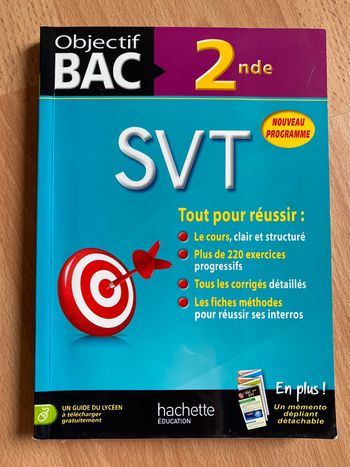 Manuel/livre Objectif Bac SVT 2nde préparation au bac