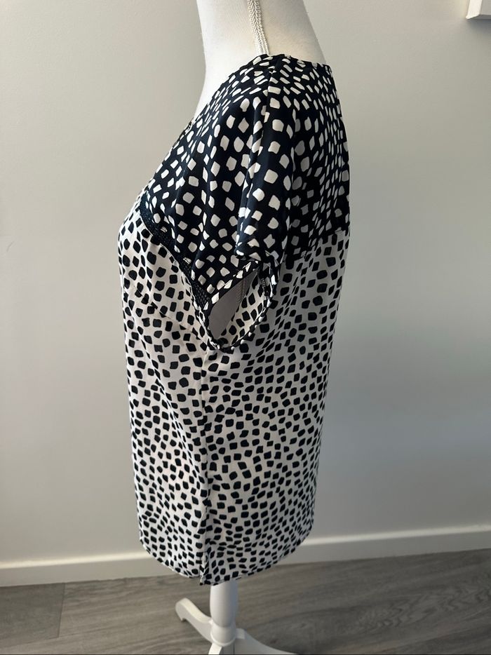 Blouse bariolée noire et blanche Mona T40 L - photo numéro 4