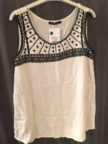 317770 débardeur blanc/noir femme 38 fashion private
