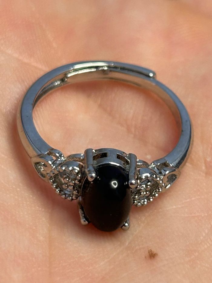 Bague réglable en laiton et en onyx noir – Force & Protection - photo numéro 3