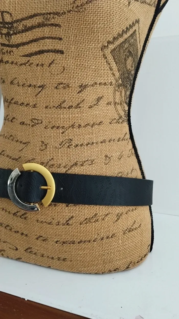 Ceinture noire boucle doré 95 cm femme - photo numéro 6
