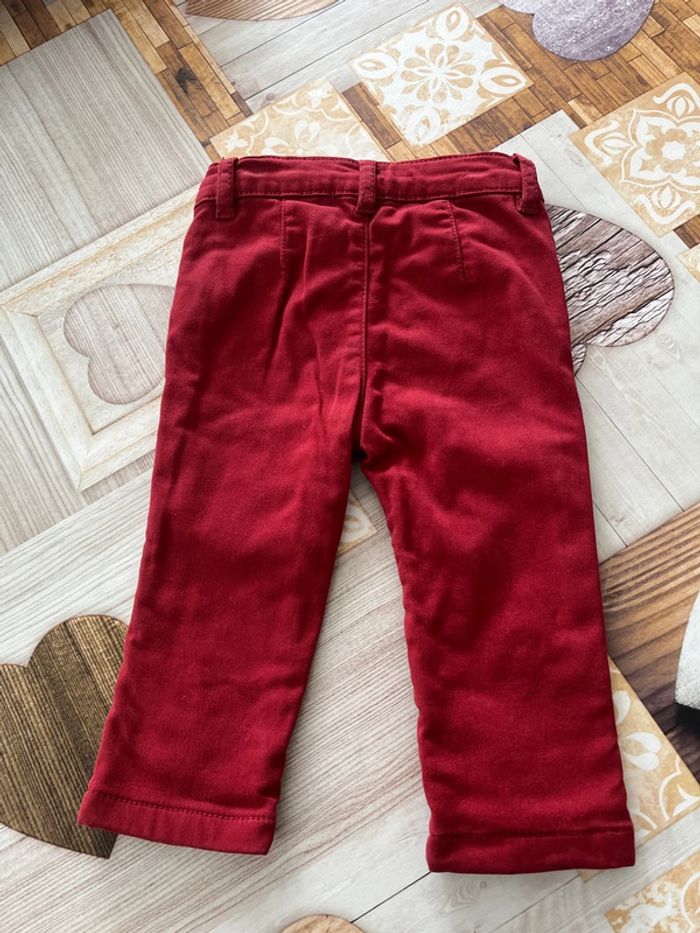 Pantalon rouge bordeaux 6 mois - photo numéro 3