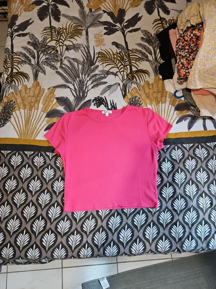 Tee shirt uni rose
