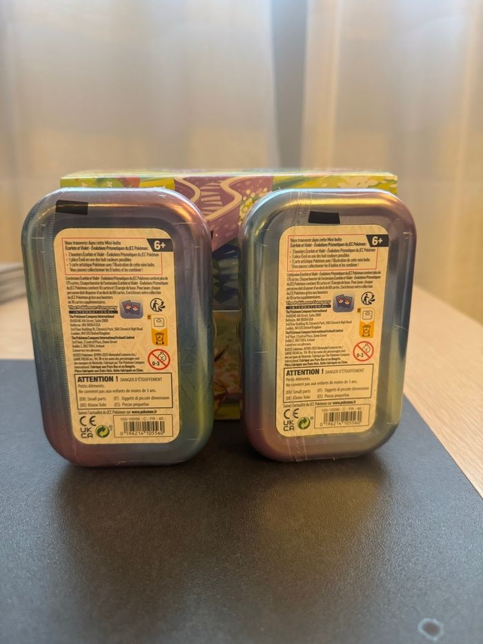 Pokémon Lot 2 Boîtes Métallique Mini Tin Évolutions Prismatiques Écarlate et Violet EV8.5 Neuf Français - photo numéro 2