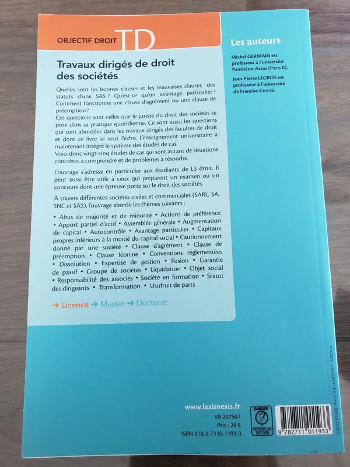 Travaux dirigés de droit des sociétés - photo numéro 2