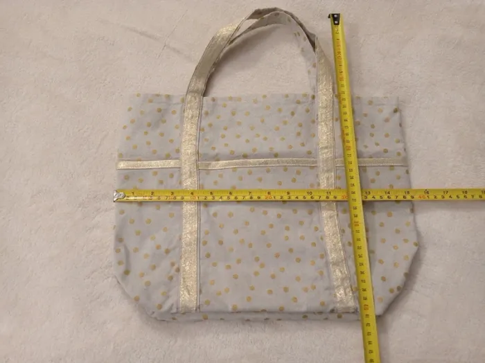 Sac fourre-tout en tissu avec pois doré - photo numéro 4
