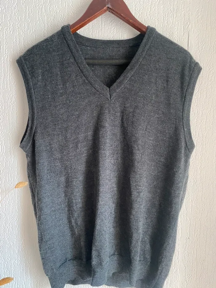 Pull sans manche gris vintage - photo numéro 2