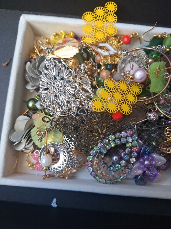 Lot de boucles d'oreilles pendante chic et élégante multicolore - photo numéro 4