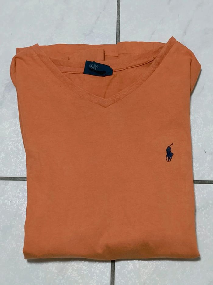 🧡 T-shirt col V Ralph Lauren – Taille L - photo numéro 8