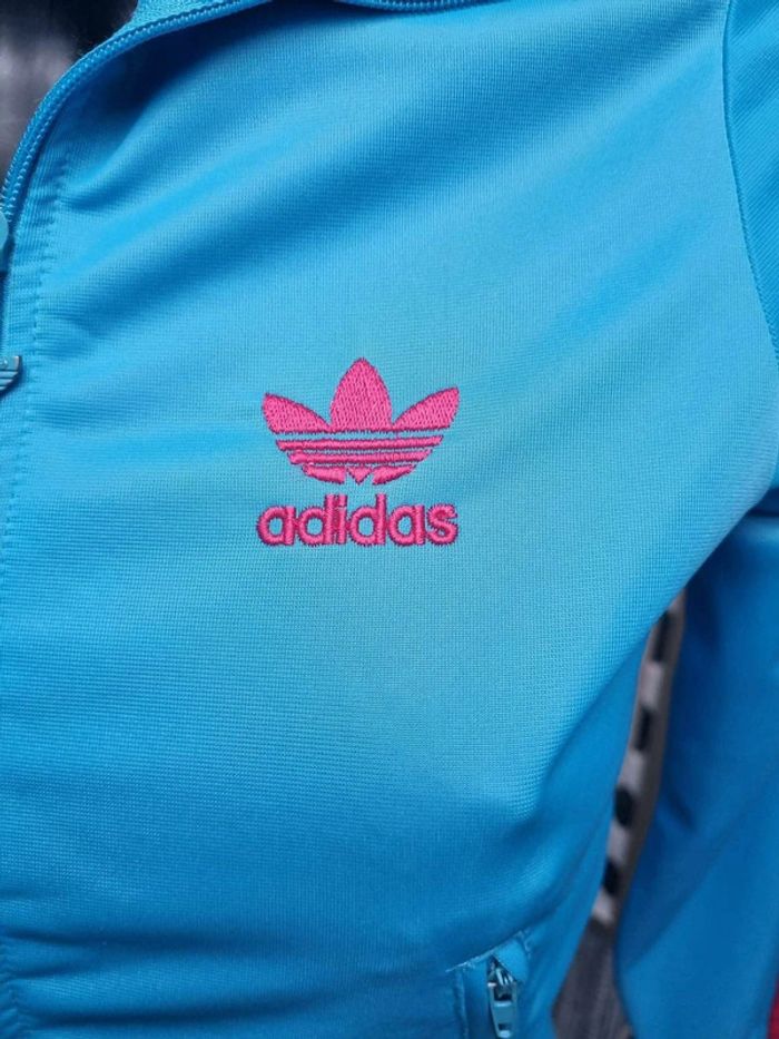 Veste de sport bleu turquoise et rose taille S - photo numéro 3