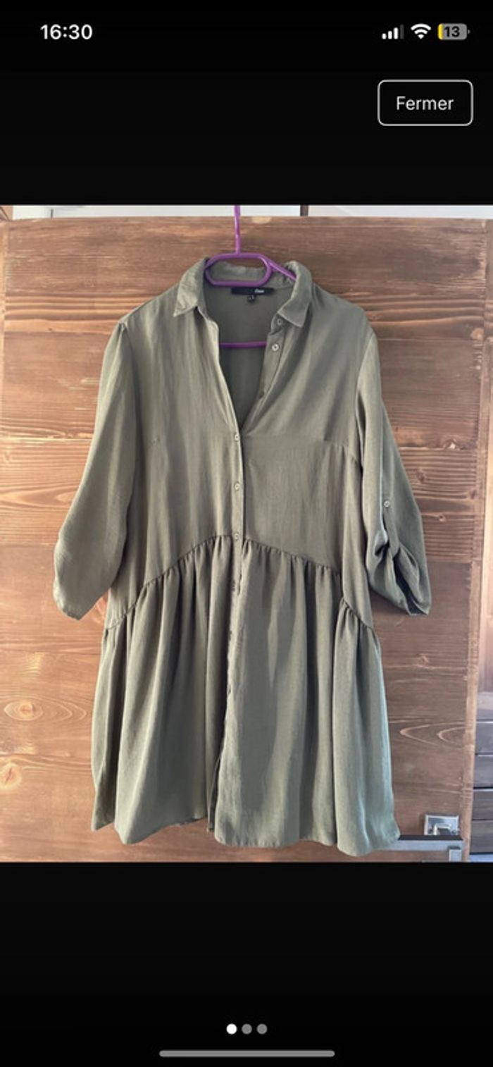 Robe chemise kaki etam