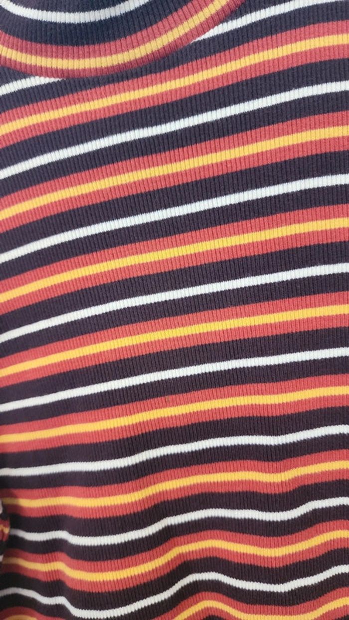 Joli pull chaussette rayé en maille cotolée Etam vintage 90's - photo numéro 4