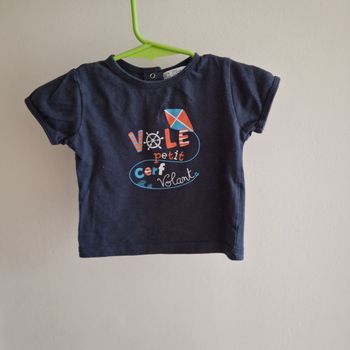 3 mois tee-shirt bleu marine