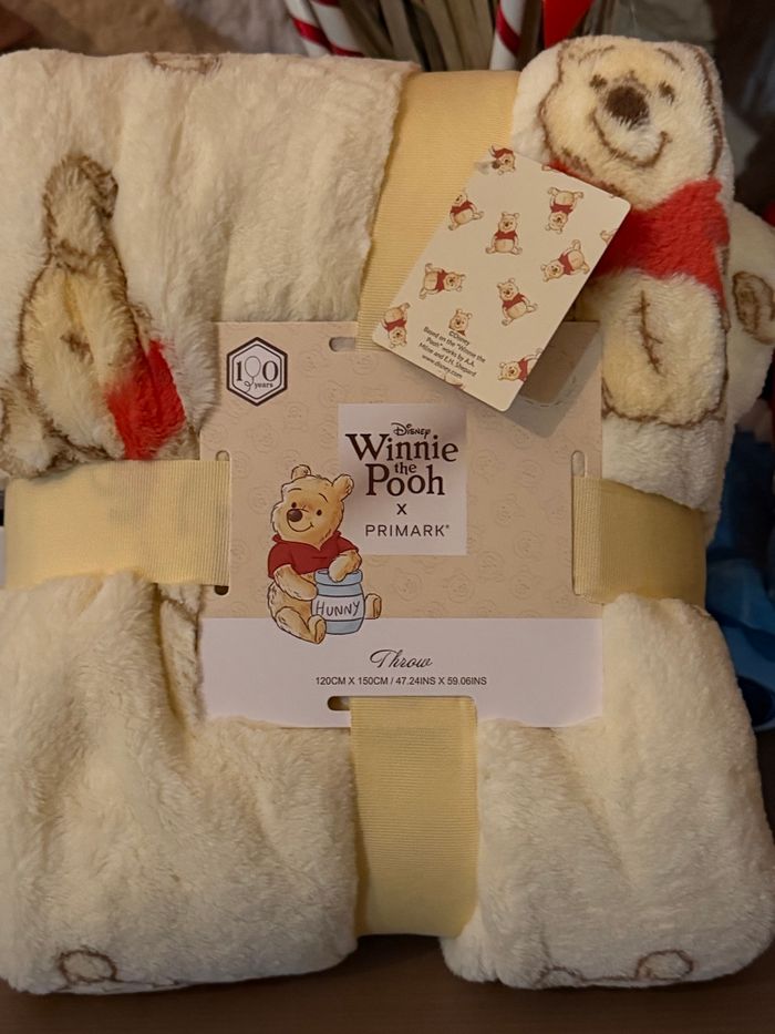 Ensemble plaid -Doudou-Hochet Winnie l’ourson neuf Disney - photo numéro 2