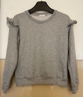 Sweat gris à volants S/M
