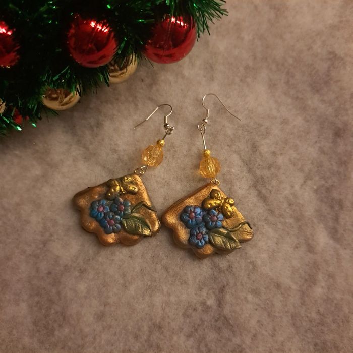 Boucles d'oreilles pendante en pâte polymere multicolore - photo numéro 6