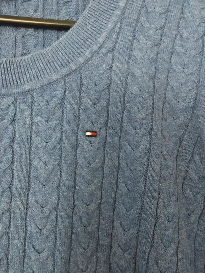 Pull en maille Tommy Hilfiger bleu - photo numéro 2