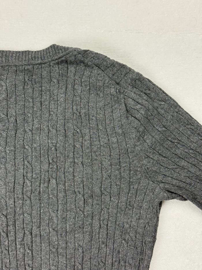 Pull maille torsadée Tommy Hilfiger pour femme gris col V taille M parfait état SM01225 - photo numéro 7