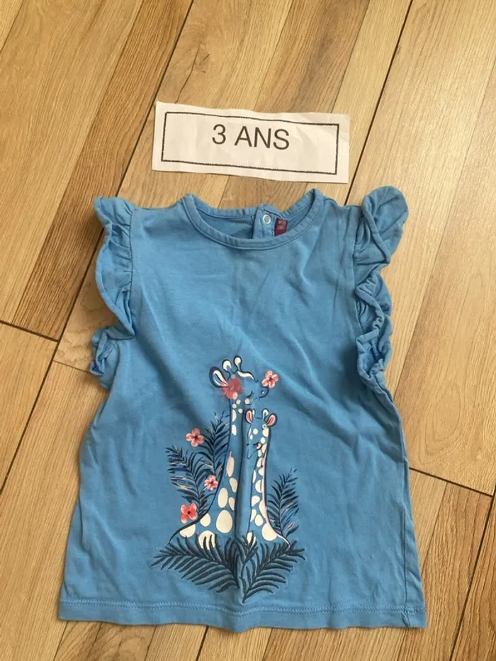 T shirt ete girafe 3 ans