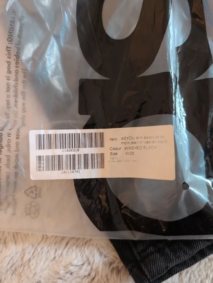 Jean mom.noir Asos. Neuf. Taille 36. W26 - photo numéro 4