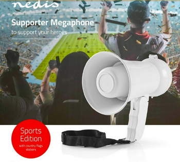 Mégaphone supporter Nedis, 100 décibels, portée 100 mètres Football, Rugby