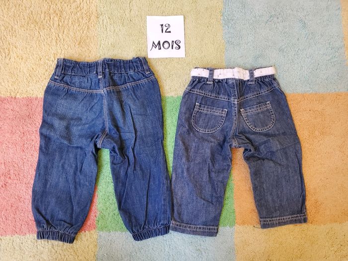 Lot 2 pantalons jean - fille - 12 mois - TBE - photo numéro 10