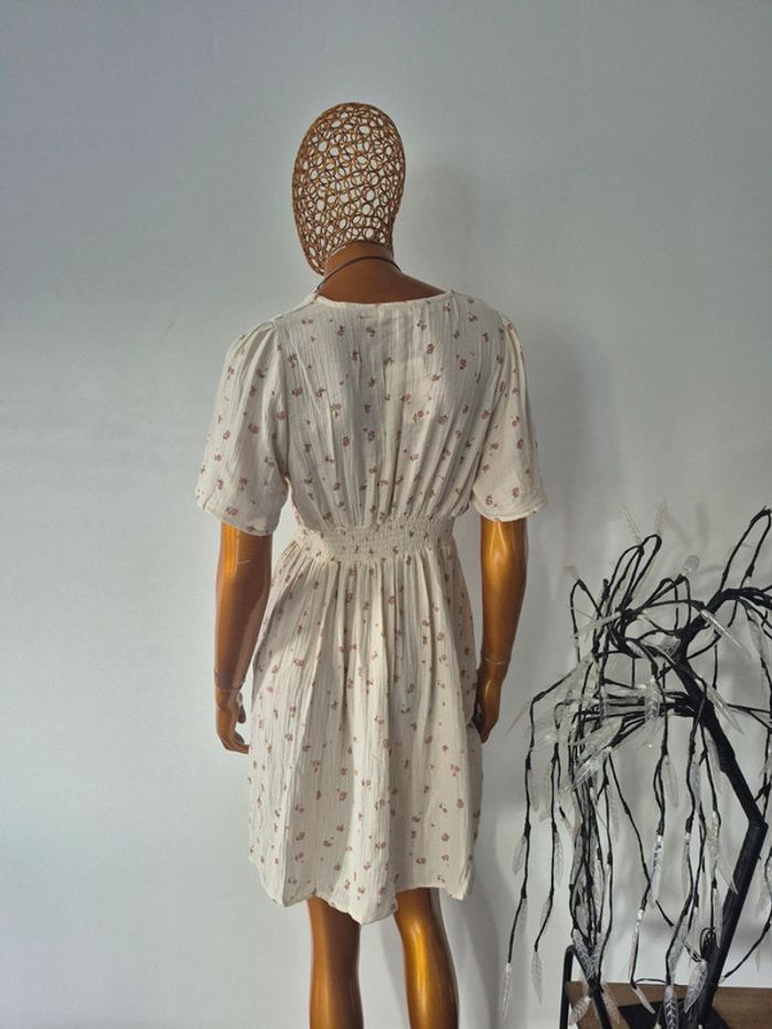 Robe Courte Fleurie Femme Crème - photo numéro 2