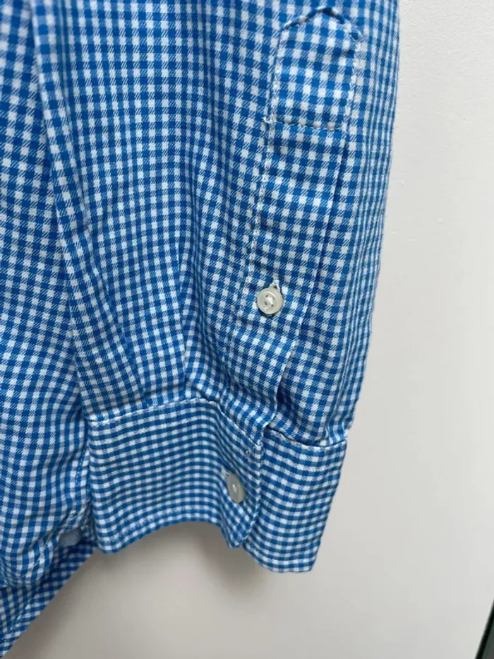 Chaps checkered shirt blue white Mens size Large - photo numéro 6