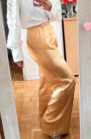 Pantalon large satiné
