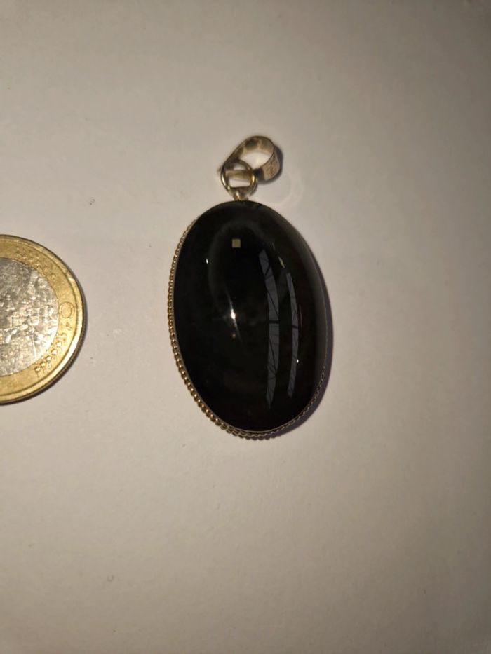 Pendentif obsidienne œil celeste Mexique - photo numéro 4