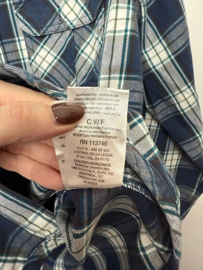 Chemise Timberland à carreaux garçon 14 ans parfait état - photo numéro 6